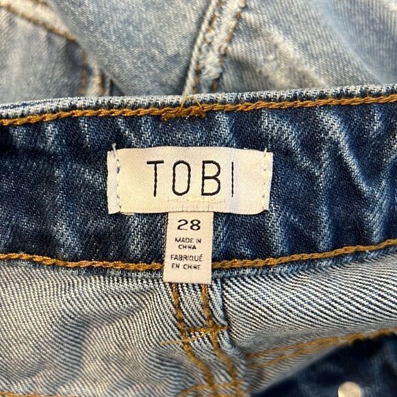 Tobi High Rise Slim Distressed Jeans Medium Wash Size 28 - Picture 9 of 9